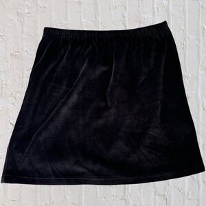 J.Jill Vintage Velour Black Skirt Elastic Waist Size L